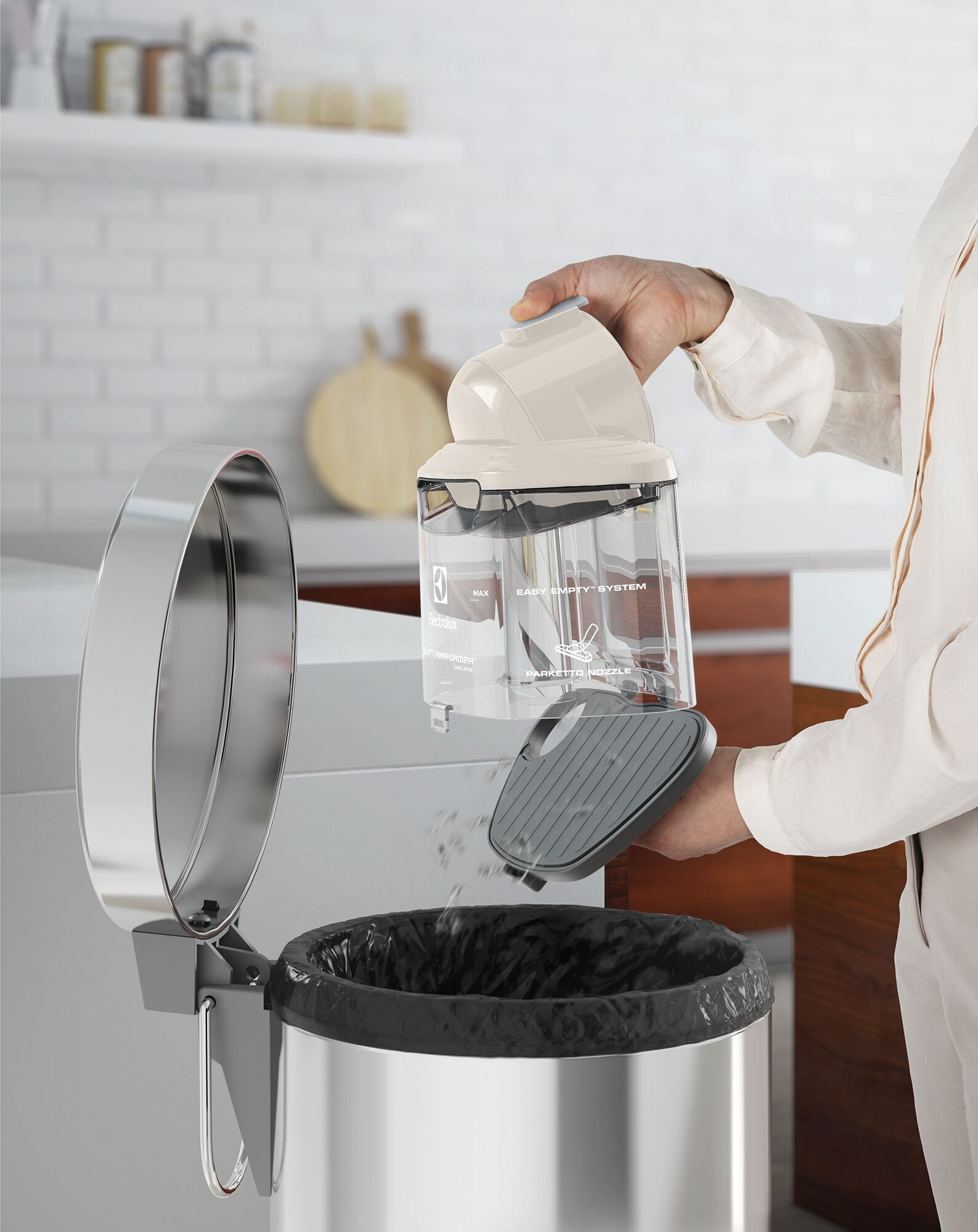 One of the fastest ways to restore suction is to empty the dust container. 