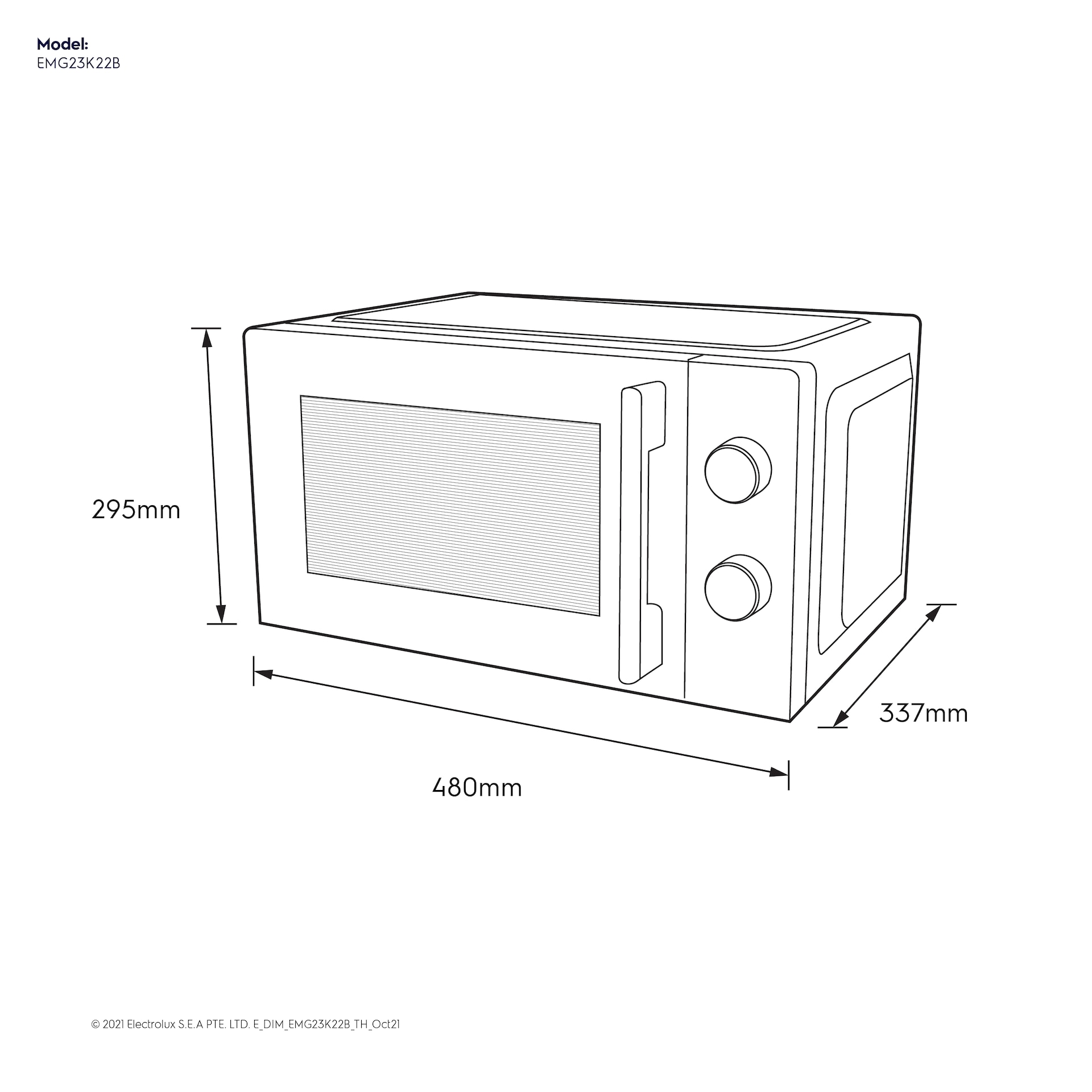 23L UltimateTaste 300 freestanding combination microwave oven EMG23K22B