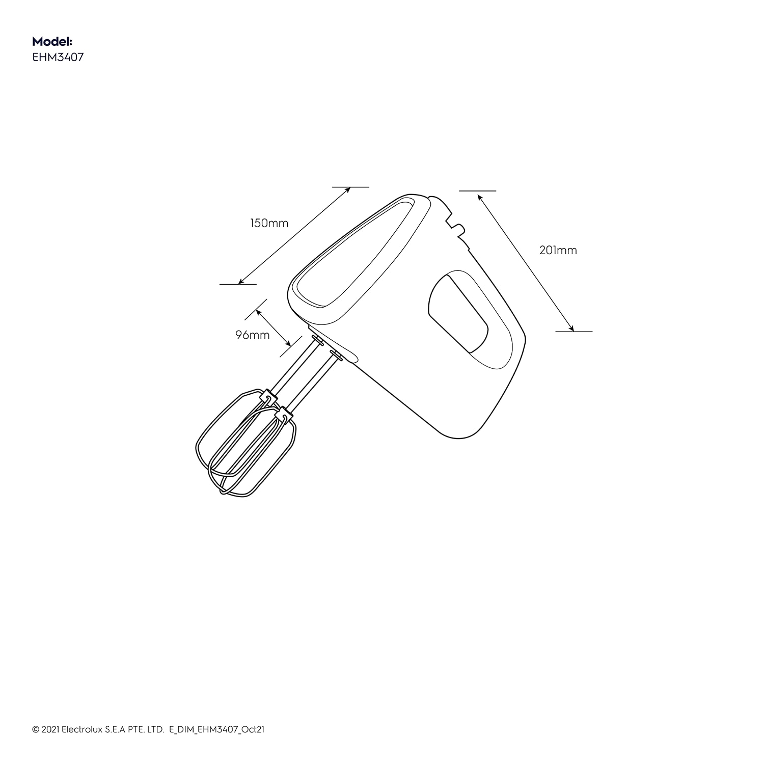 450 watt hand mixer EHM3407 Electrolux Thailand