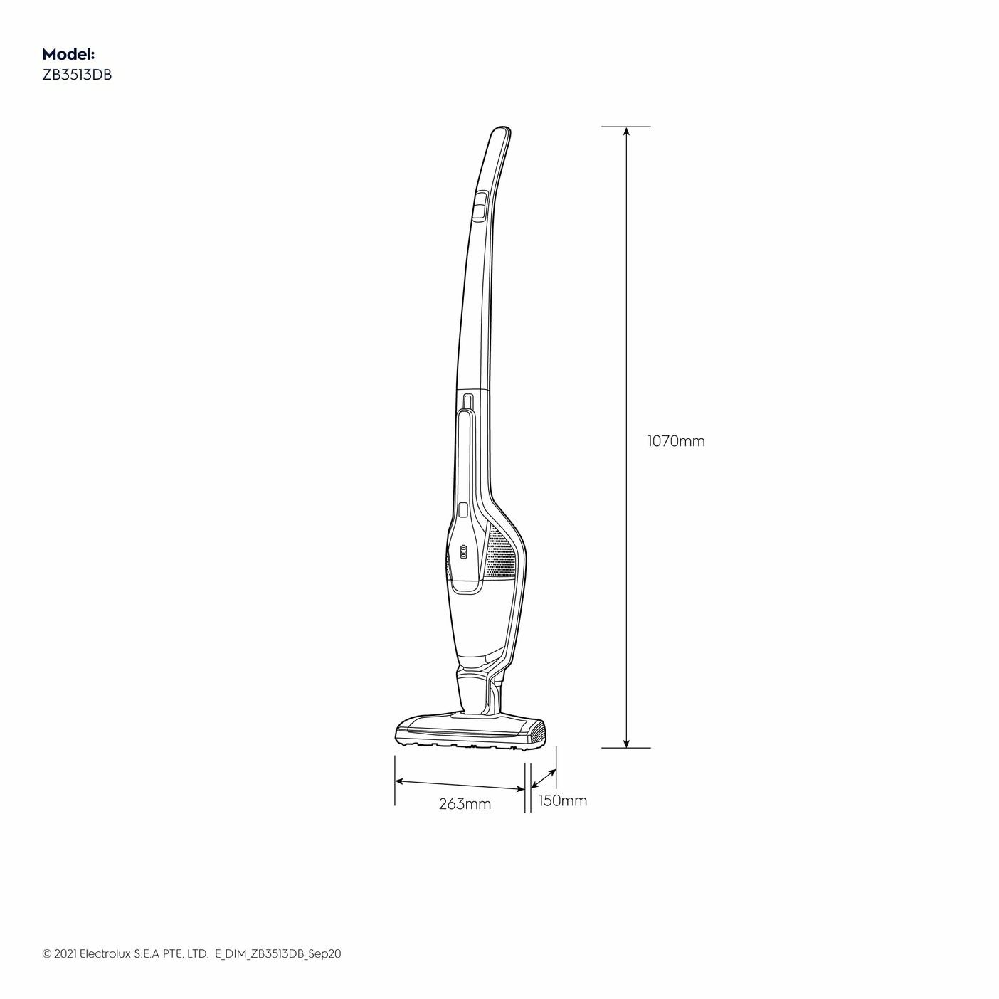 18V ErgoRapido cordless handstick vacuum cleaner ZB3513DB Electrolux Thailand