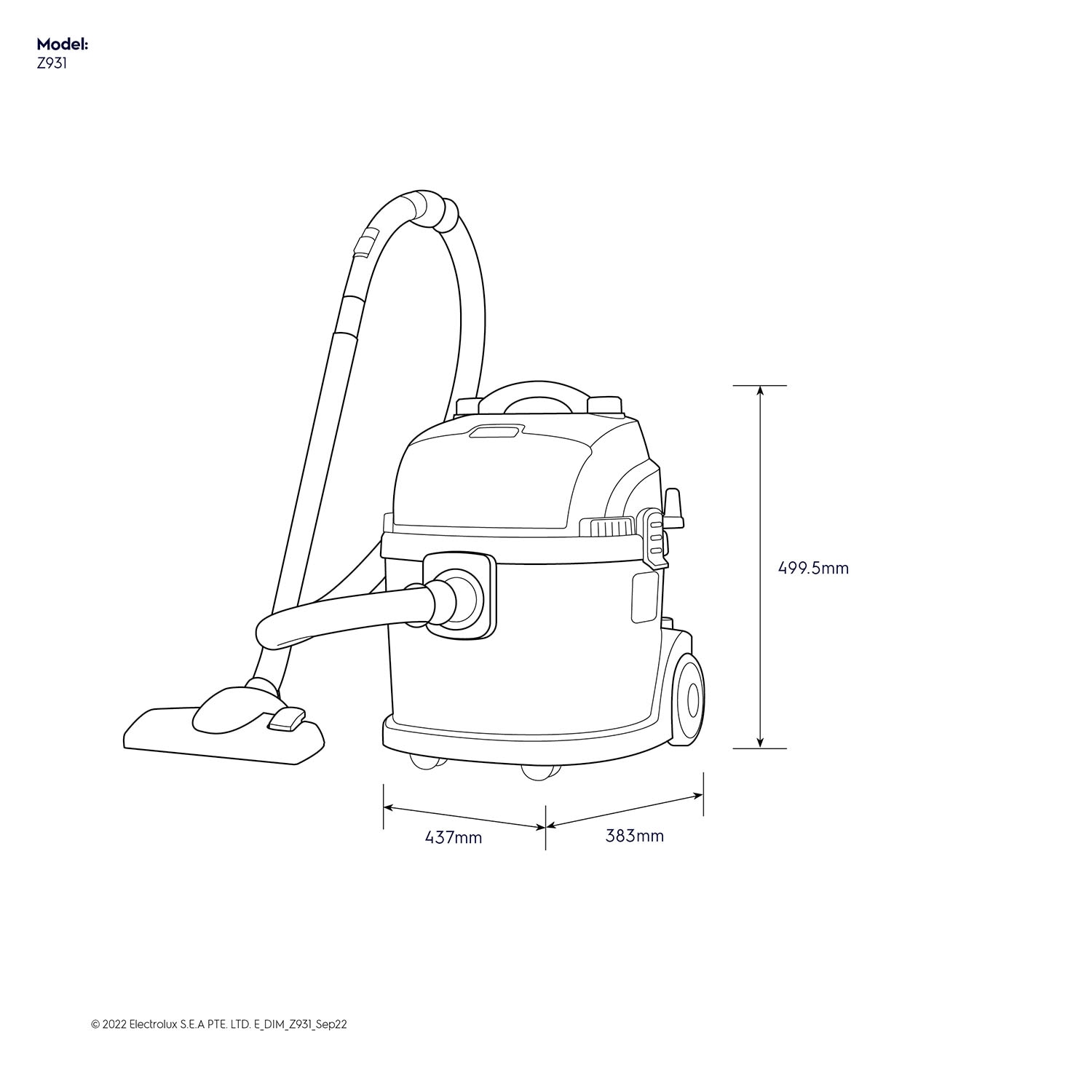 Wet and dry vacuum cleaner Z931 Electrolux Thailand