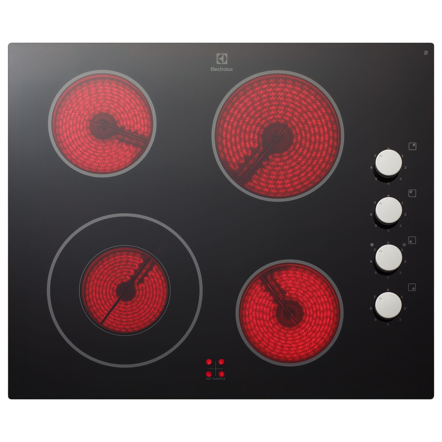 60cm UltimateTaste 300 builtin radiant hob with 4 cooking zones EHEC65BS