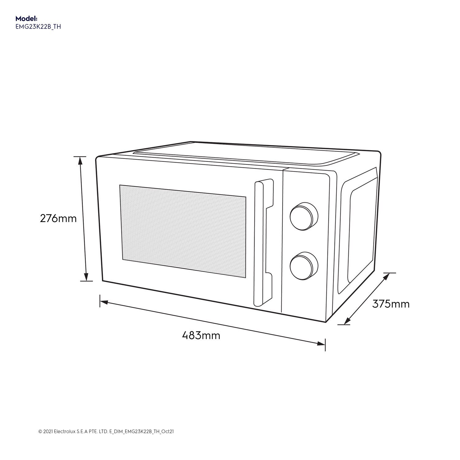 23L UltimateTaste 300 freestanding combination microwave oven EMG23K22B