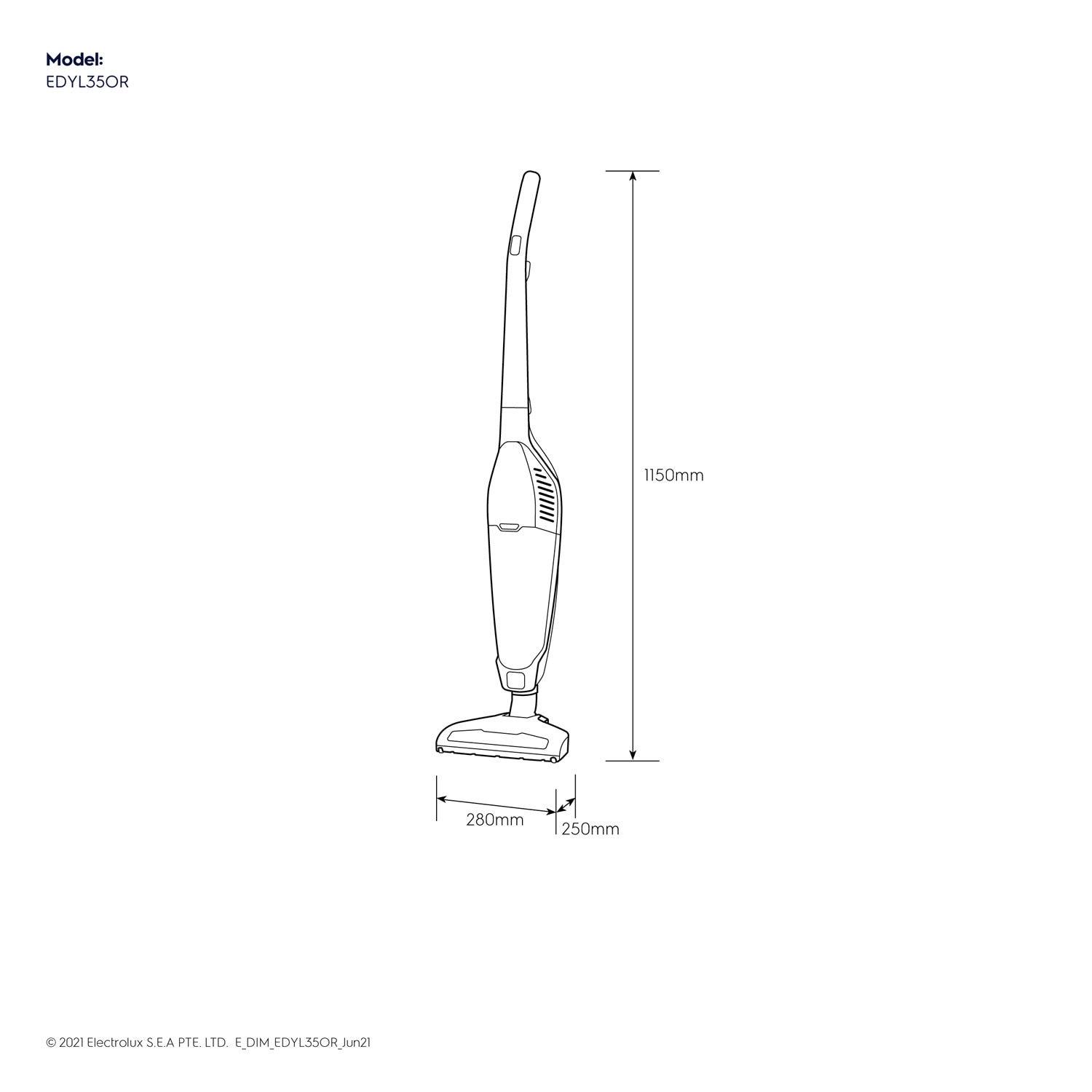 Dynamica corded handstick vacuum cleaner EDYL35OR Electrolux Thailand